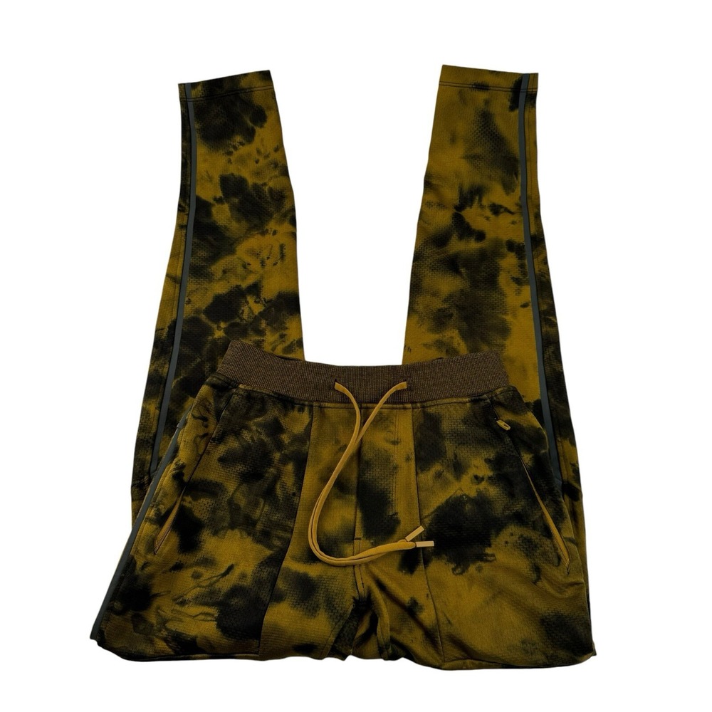 Lululemon Textured Tech Pant Gold Spice Black Jogger Mens XS Tie Dye